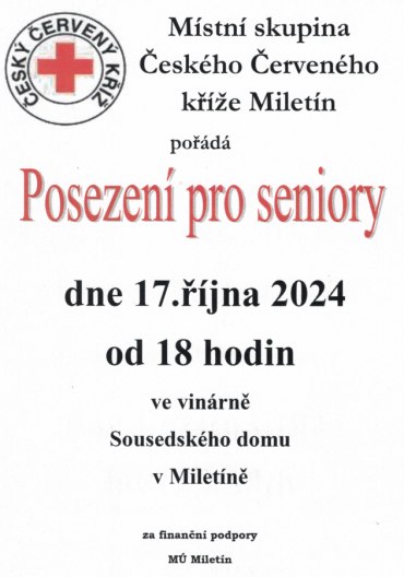 Posezení pro seniory 17.10.2024