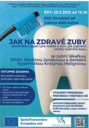 Přednáška JAK NA ZDRAVÉ ZUBY