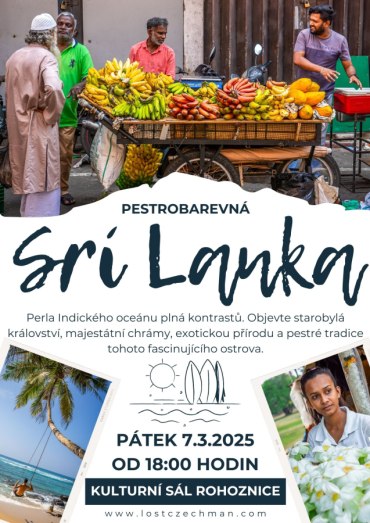 Cestovatelská přednáška PESTROBAREVNÁ SRÍ LANKA 7.3.2025 