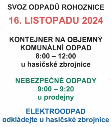 SVOZ ODPADŮ 16.11.2024