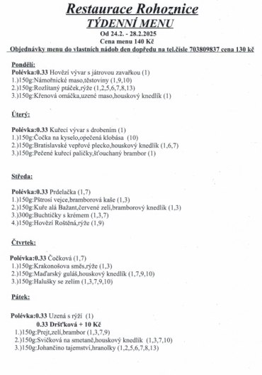 Jídelní lístek 24.-28.2.2025