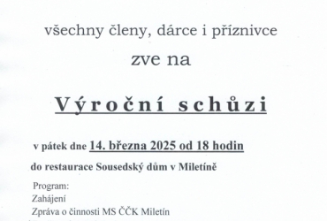 VÝROČNÍ SCHŮZE ČČK 14.3.2025