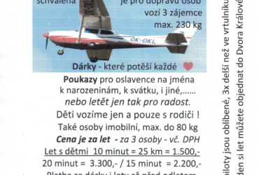 OKRUŽNÍ LETY Z TŘEBIHOŠTĚ OKRUŽNÍ LETY Z TŘEBIHOŠTĚ